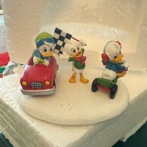 Dept 56 Mickey’s Merry Christmas Village- Huey, Dewey and Louie race.